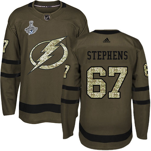 Men Adidas Tampa Bay Lightning #67 Mitchell Stephens Green Salute to Service 2020 Stanley Cup Champions Stitched NHL Jersey->tampa bay lightning->NHL Jersey